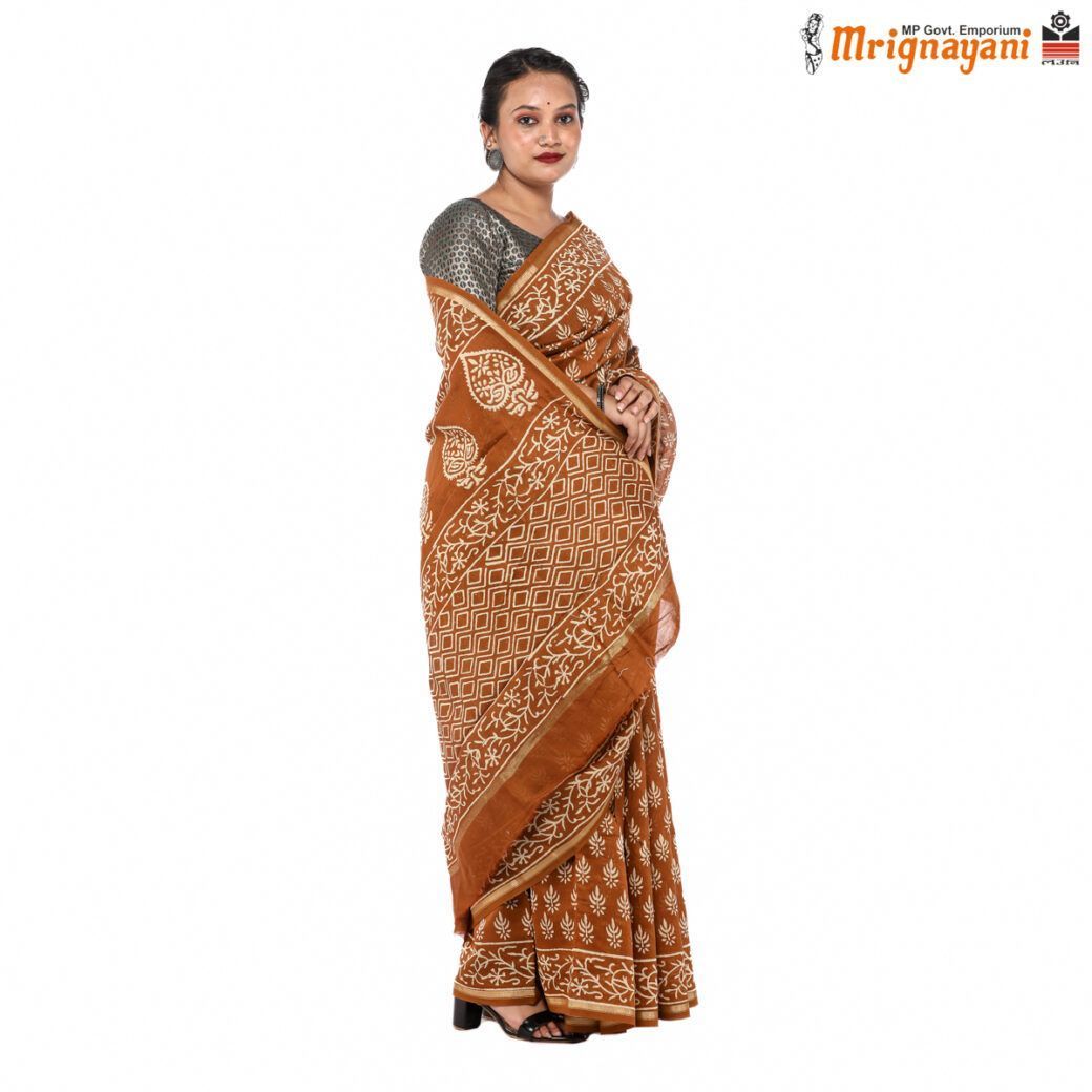 HANDLOOM CHANDERI SILK SAREE WITH BLOUSE (SKU - 1SCZ01170422 , SAREE - 1241)