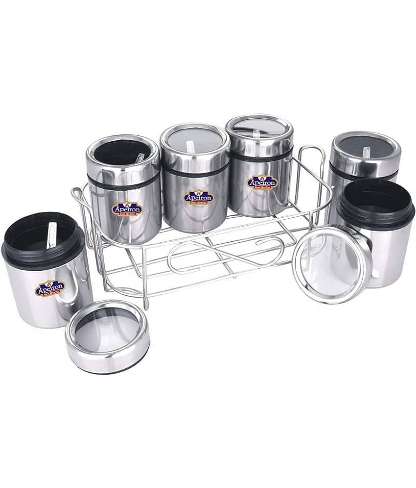 APEIRON Masala dabba Thread Steel Spice Container Set of 6 1050 mL