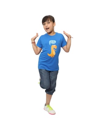 KUCHU Unisex T-Shirt | Dino Mite Print | 10–11 Years | Cotton Fabric | Breathable | Casual Wear | Graphic Tee | Everyday Wear Blue KUCHU Unisex T-Shirt | Dino Mite Print | 10–11 Years | Cotton Fabric | Breathable | Casual Wear | Graphic Tee | Everyday Wear Blue