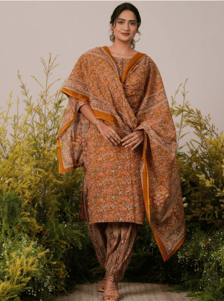 Cotton Blend Kurta Salwar Dupatta Set