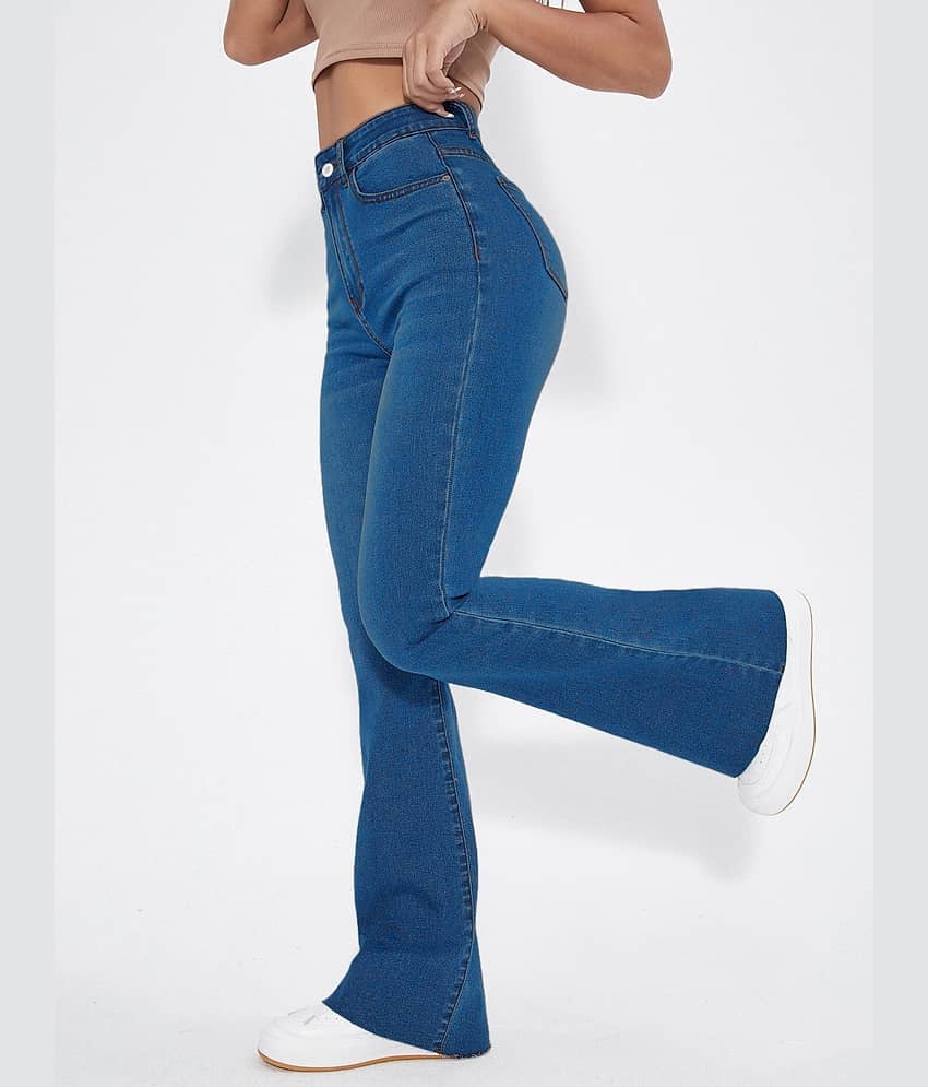 Aahwan Women's Bootcut Mid-Rise Jeans ( Dark Blue )