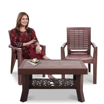 MAHARAJA Heavy-Duty Plastic Chairs & Table | Set of Chairs with Elegant Table | Premium Design, Ideal for All Seasons MAHARAJA Heavy-Duty Plastic Chairs & Table | Set of Chairs with Elegant Table | Premium Design, Ideal for All Seasons