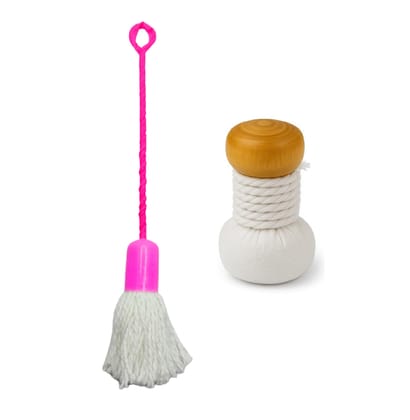 Traditional & Modern Oil Spreader Combo � Wooden Cotton Cloth Brush + Heat-Resistant Plastic Handle Thread Brush � Ghee/Oil Applicator Ideal for Dosa Tawa, Appam Pan & Iron Pans Traditional & Modern Oil Spreader Combo � Wooden Cotton Cloth Brush + Heat-Resistant Plastic Handle Thread Brush � Ghee/Oil Applicator Ideal for Dosa Tawa, Appam Pan & Iron Pans