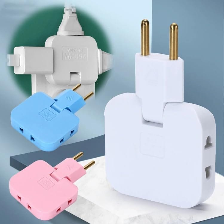 Multi-Plug Wall Adapter with Dual Sockets & Swivel Design