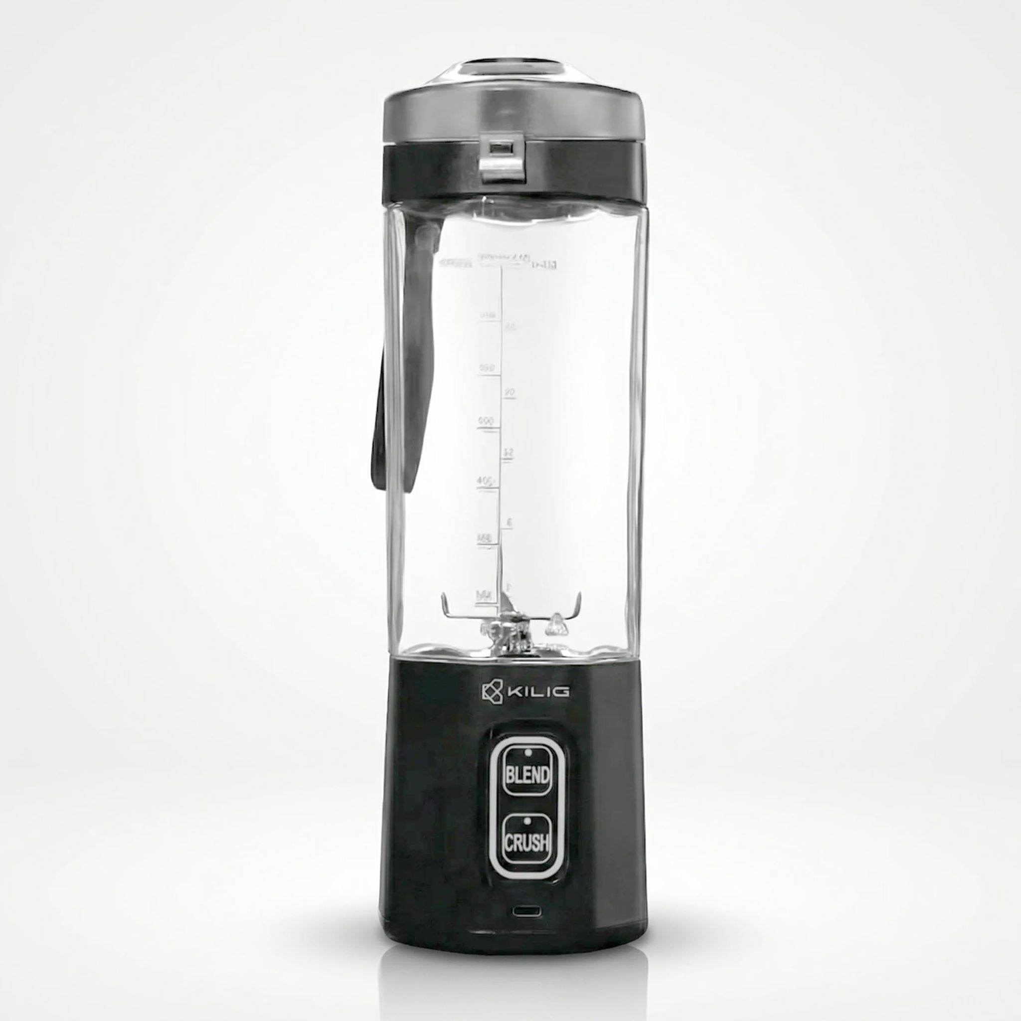 Kilig Vortex Ultra Portable Blender BL-03, 700ml USB-C Rechargeable Smoothie Blender, 360W, 22000 RPM, 6-Blade, Auto & Pulse Modes, Sipper with Strainer, for Gym, Office & Travel, Black Kilig Vortex Ultra Portable Blender BL-03, 700ml USB-C Rechargeable