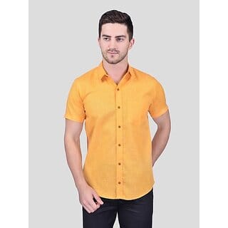 PrintCultr Men Regular Fit Solid Curved Collar Casual Shirt PrintCultr Men Regular Fit Solid Curved Collar Casual Shirt
