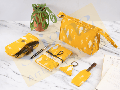 Srjana Handcrafted Ikkat Office Gift Set [5 pc]