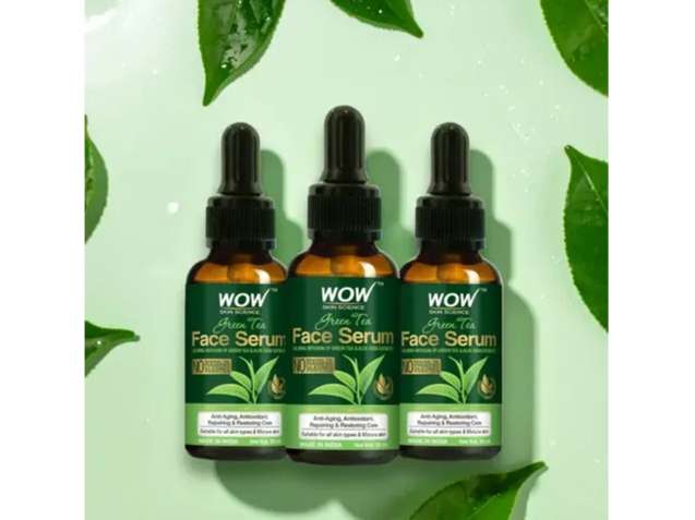 WOW Green Tea Face Serum With Green Tea & Aloe Vera Extracts For Repairing Skin, No Mineral Oil, Parabens, Silicone & Color - 30ml ( Pack of 3)