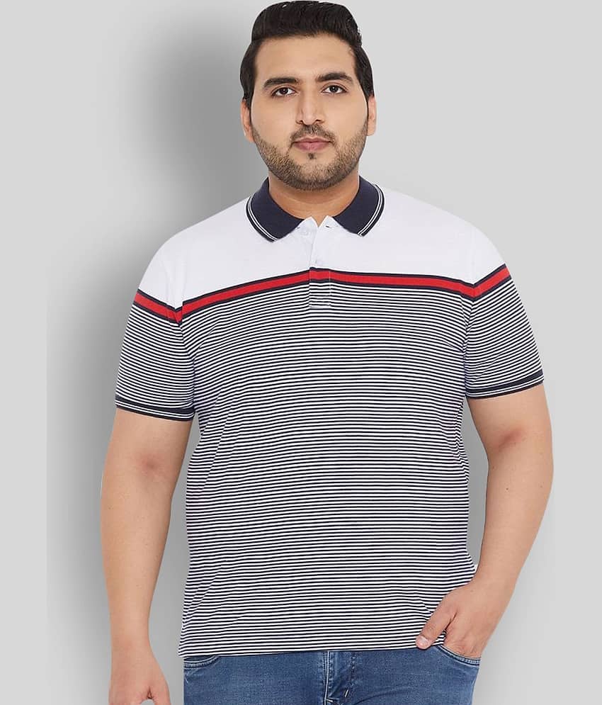 AUSTIVO - White Cotton Blend Regular Fit Men's Polo T Shirt ( Pack of 1 )