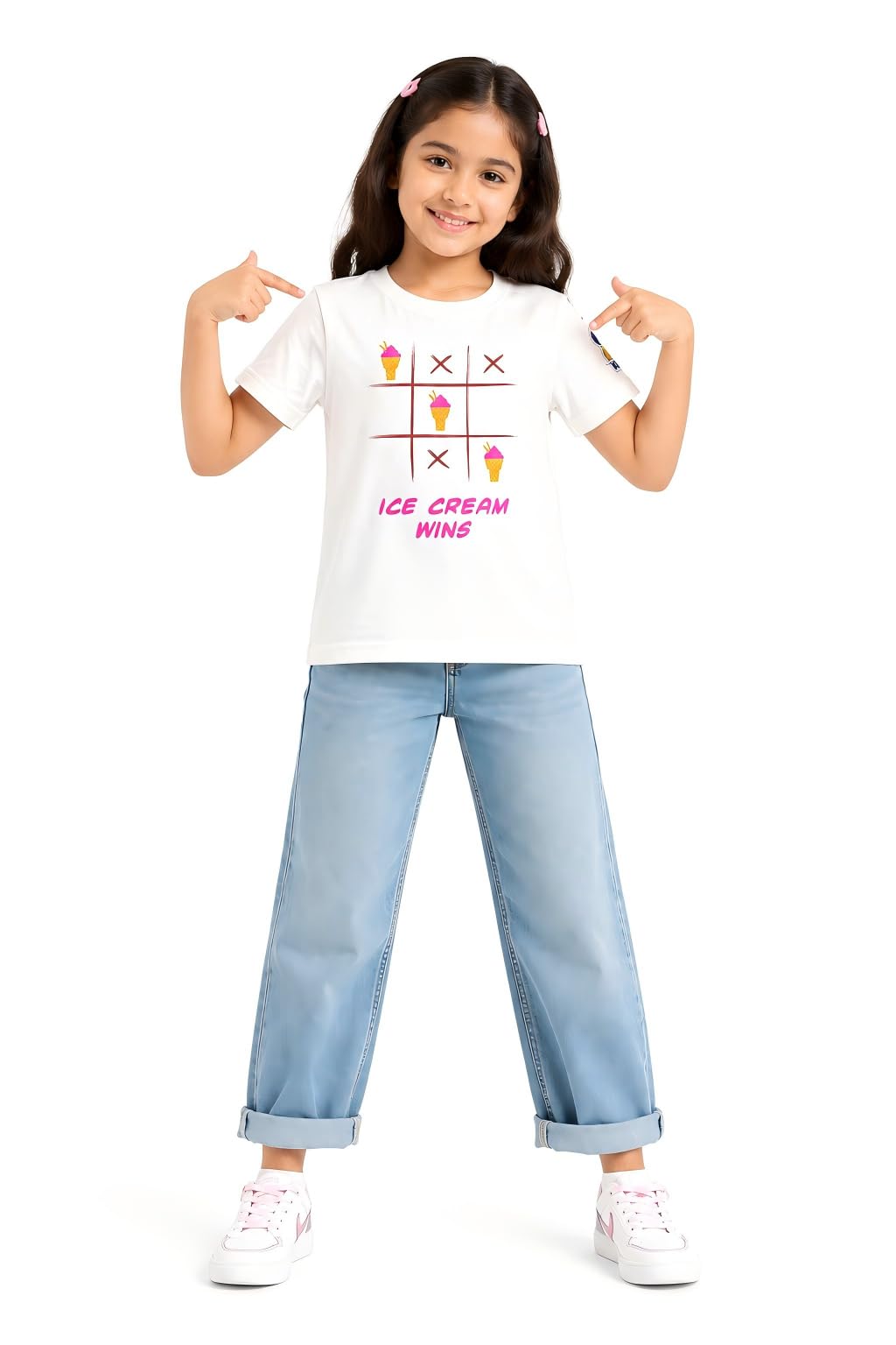 KUCHU Unisex Tshirt (12 Years- 13 Years) | Made of Super Combed Cotton-Modal Natural Fiber Better Than 100% Cotton| Soft & Breathable Fabric| Unique Digitally Printed Design |Ice-cream wins