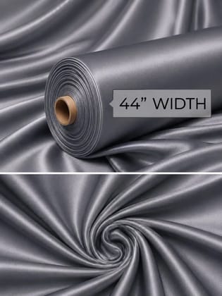 UneR Premium Plain Satin Fabric for Women | 5 Meter | 44 Inch Width | Soft Silky Unstitched Dress Material