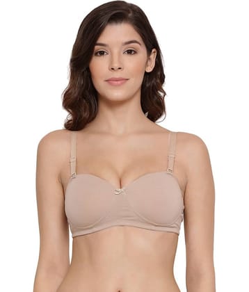 Lux Lyra - Khaki Cotton Heavily Padded Women's Balconette Bra ( Pack of 1 )