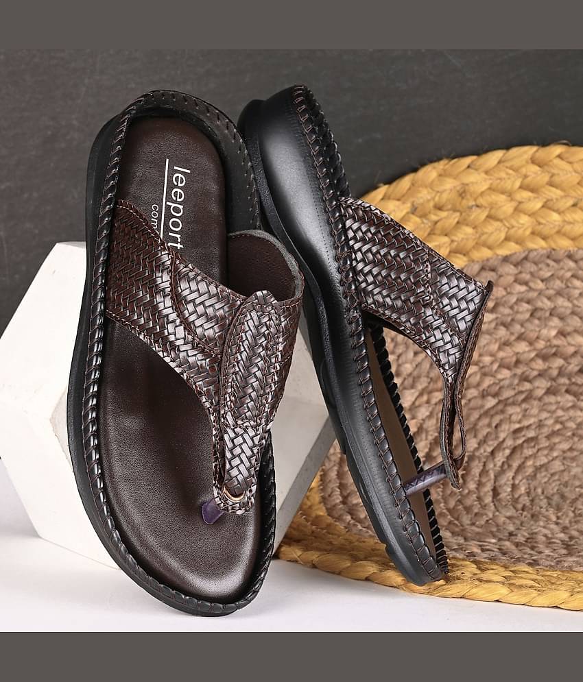 Leeport - Tan Men's Leather Slipper