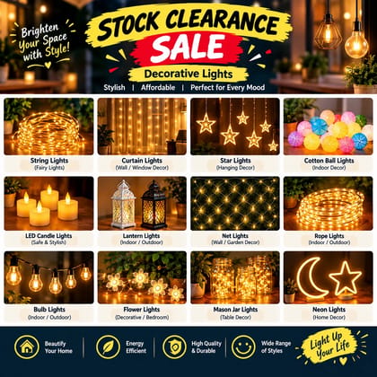 Generic Decorative Festival Lights Random Design, LED String Fairy Lights for Diwali, Wedding, Party, Home Decoration & Celebration