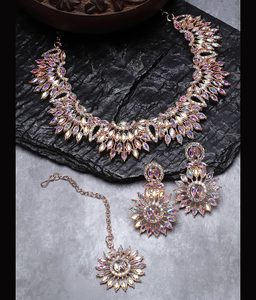 Sukkhi Rose Gold Alloy Necklace Set ( Pack of 1 )