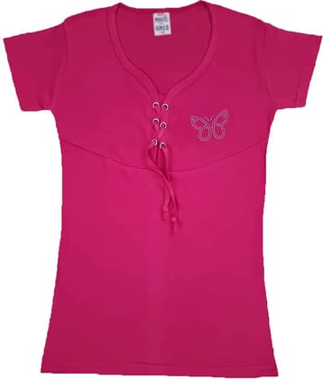 COOLTEES4U Pack of 1 Girls 100% Cotton Top ( Pink )