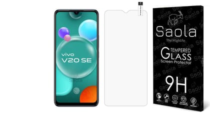 Saola 9H Clear Tempered Glass For Vivo V20 Se Smartphone(Pack Of 1)With Free Installation Kit. Full Screen Protector-6.44 Inch Saola 9H Clear Tempered Glass For Vivo V20 Se Smartphone(Pack Of 1)With Free Installation Kit. Full Screen Protector-6.44 Inch 
