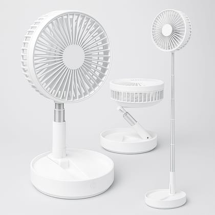 TELESCOPIC ELECTRIC DESKTOP FAN, HEIGHT ADJUSTABLE, FOLDABLE & PORTABLE FOR TRAVEL/CARRY | SILENT TABLE TOP PERSONAL FAN FOR BEDSIDE, OFFICE TABLE (Battery Not Include)