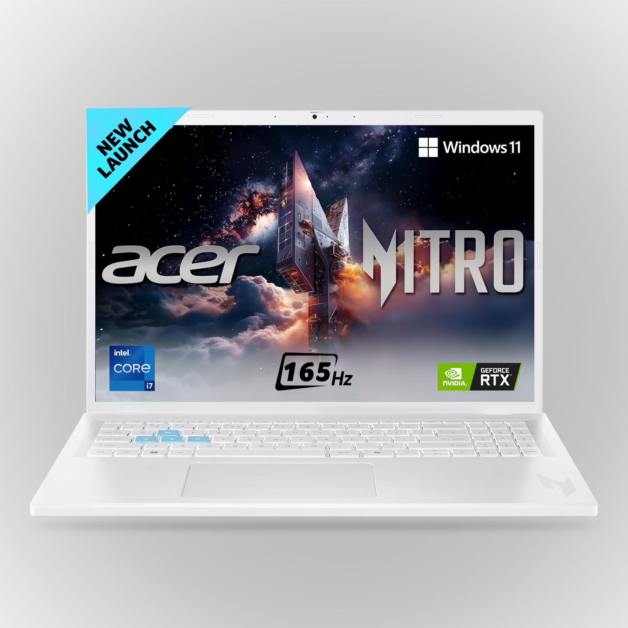 acer Nitro Lite 16,Intel Core i7 13620H Processor,NVIDIA GeForce RTX 4050-6 GB GDDR6, 16GB/ 512 GB, 16.0"/40.64 cm, 165 Hz, Win 11 Home, White, 1.95 kg, NL16-71G, Backlit KB,Gaming Laptop acer Nitro Lite 16,Intel Core i7 13620H Processor,NVIDIA GeForce R