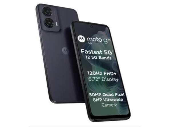 Motorola Moto G35 5G Smartphone (4GB RAM, 128GB) 50mp Camera, 6.72 120Hz IPS LCD Display, Massive 5000mAh Battery - Midnight Black