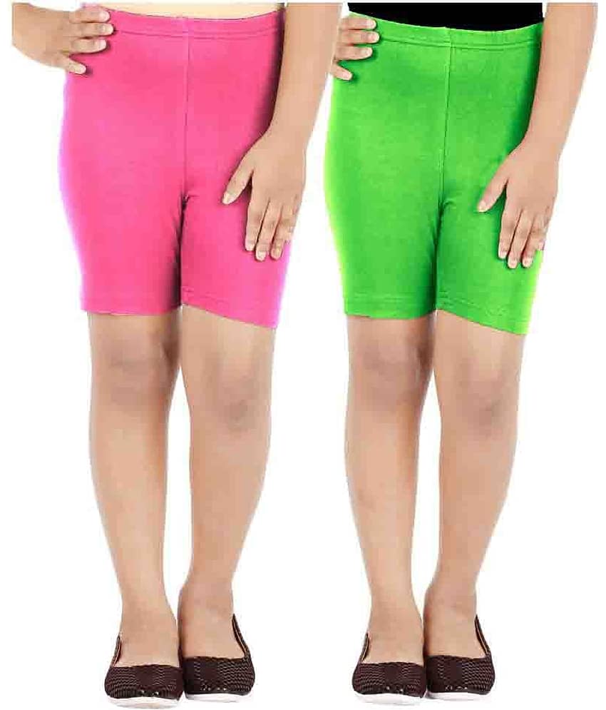 LULA Pack of 2 Girls Cotton Blend Hot Pants ( Multicolor )
