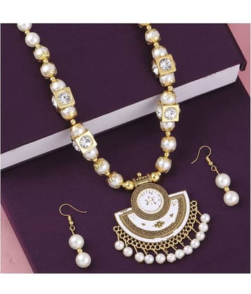 SILVER SHINE Elegant Traditional Necklace Set Multi colour Pear Set For women Girls