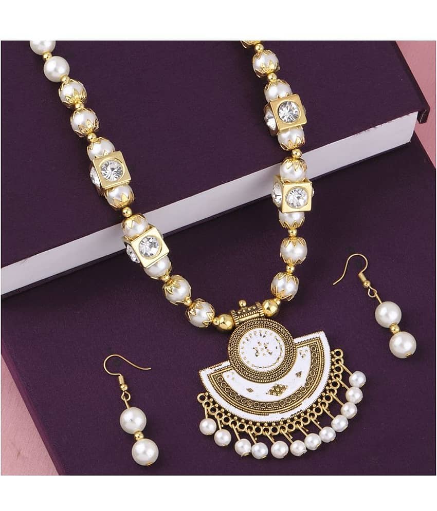 SILVER SHINE Elegant Traditional Necklace Set Multi colour Pear Set For women Girls