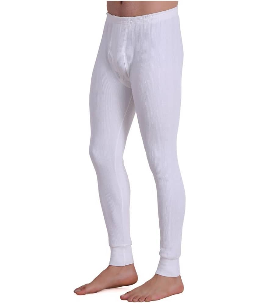 TT Pack of 1 Cotton Blend Thermal Bottoms For Men's ( White )