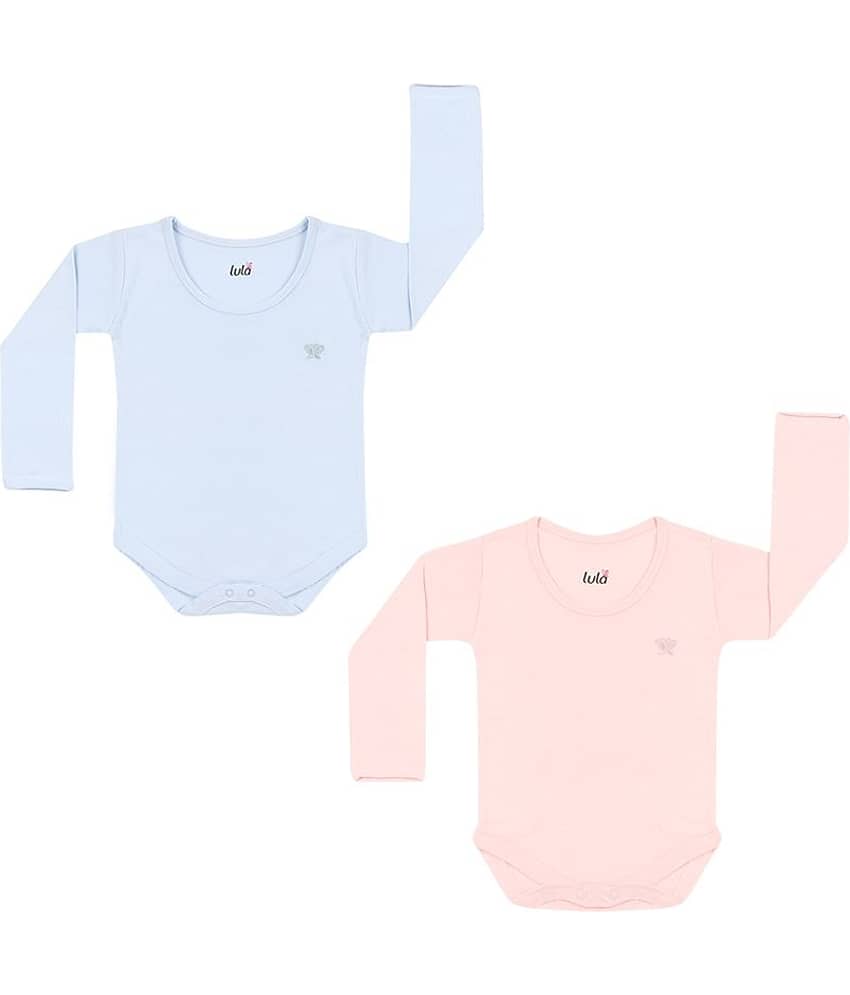 LULA Pack of 2 Unisex for Baby 100% Cotton Bodysuit ( Pink )