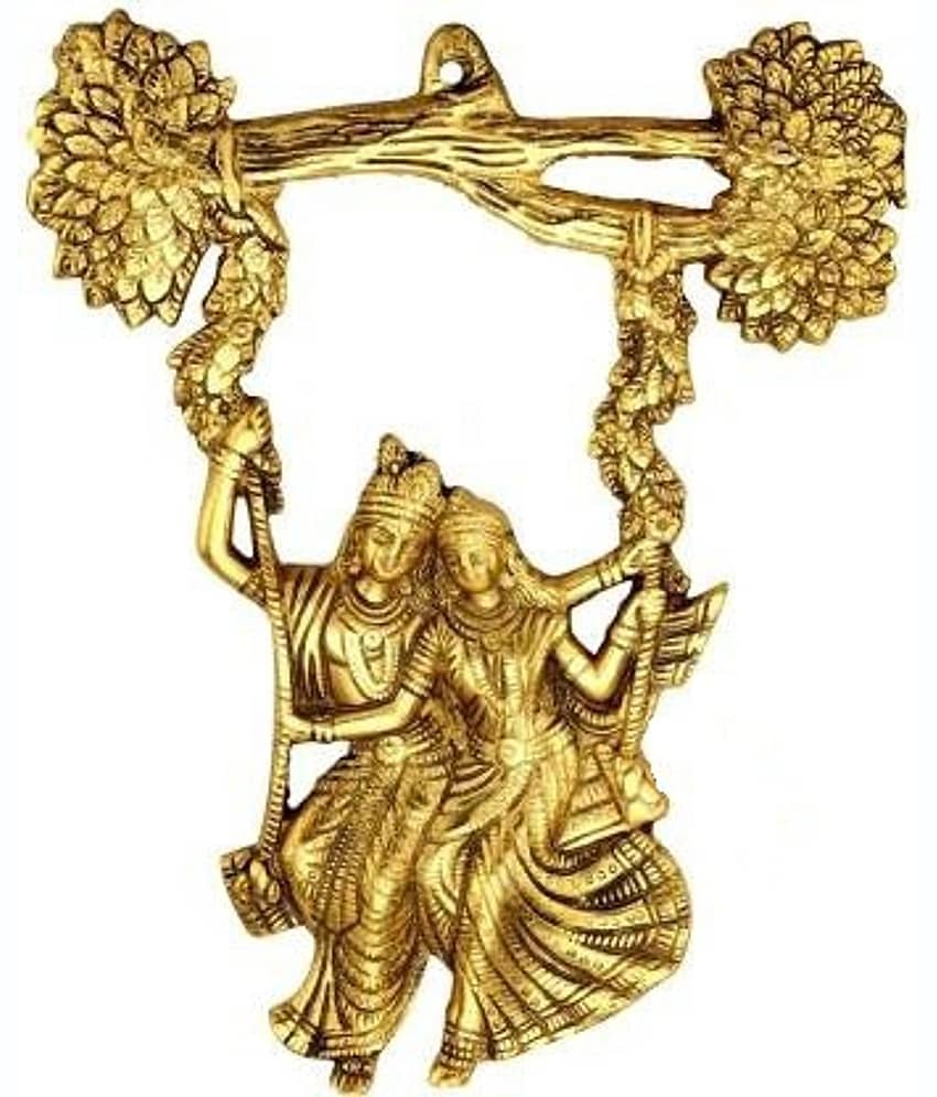 Fashion Bizz Radha Krishna Tree Jhula Wall Hanging Decorative Showpiece - 32 cm