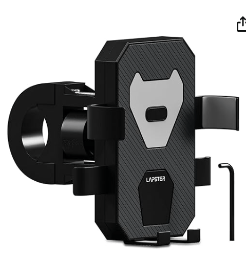 Lapster Ride X1 Universal mobile holder for bike with One-Touch Lock | 360 Rotating Adjustable Handlebar Mount | Heavy-Duty Shockproof & Anti-Slip Phone Stand for Motorcycles & Bicycles