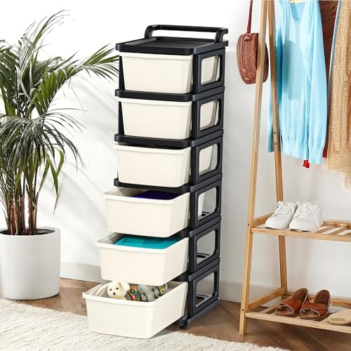 Kuber Industries 6 Layer Storage Rack with Wheels