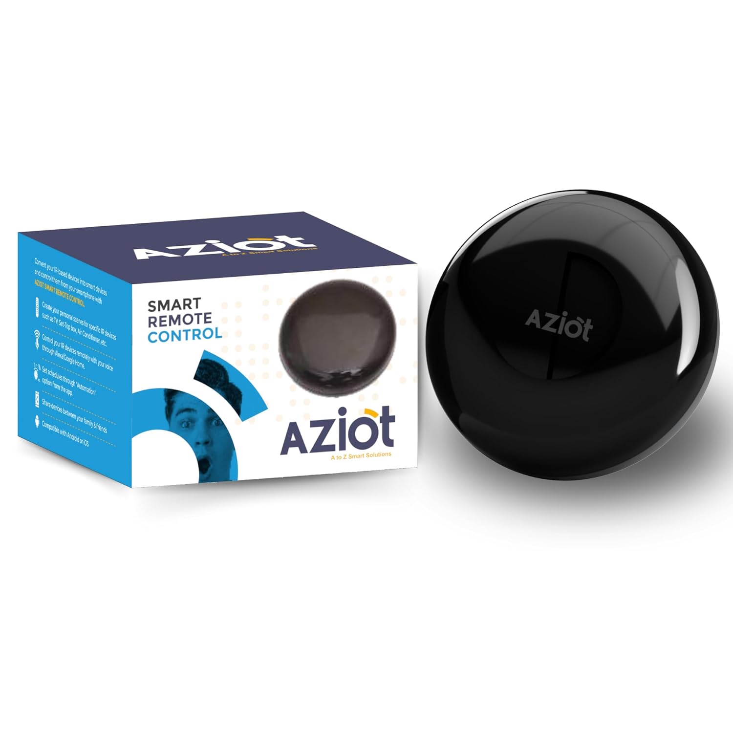 AZIOT IR Blaster, Universal Smart Remote for AC, TV, Set-Top Box & All IR Devices, WiFi Smart Hub, Works with Alexa & Google Home