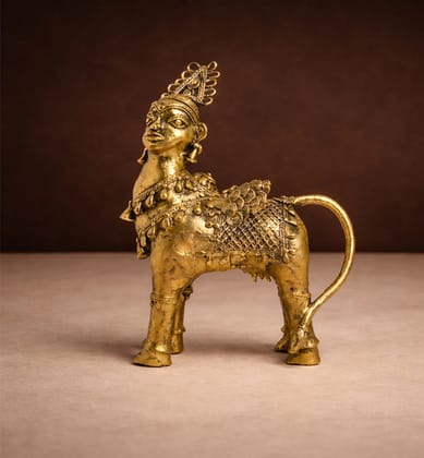 Handcrafted Bhareva Brass Kamdhenu Showpiece Handcrafted Bhareva Brass Kamdhenu Showpiece