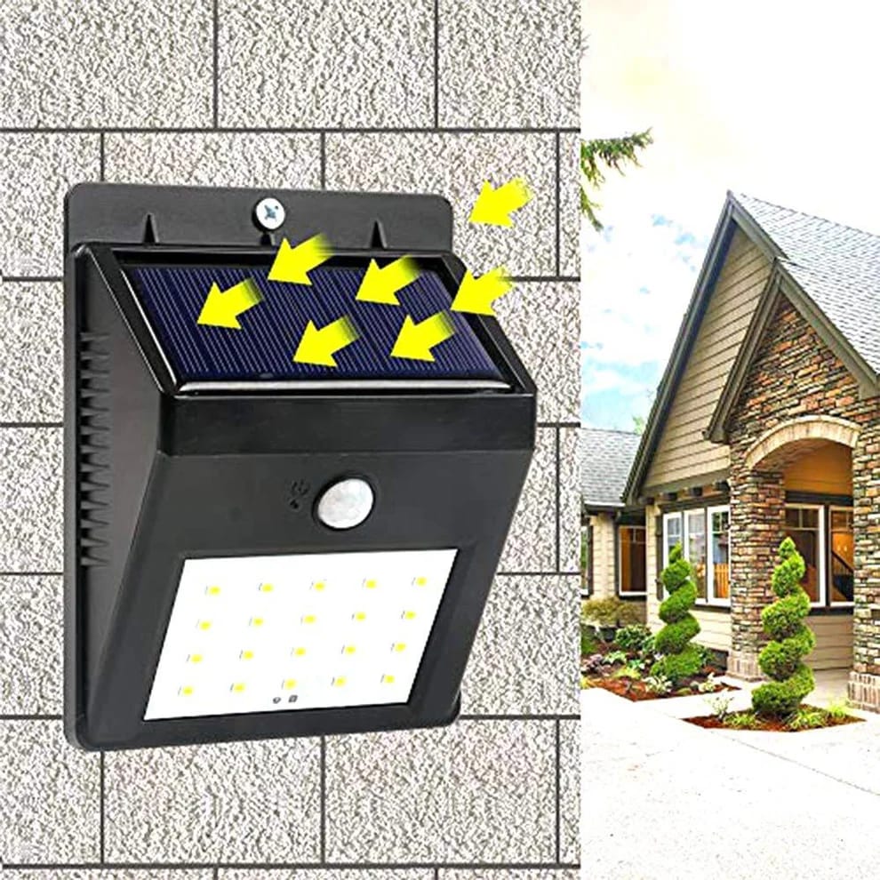 Solar Security LED Night Light for Home Outdoor / Garden Wall (Black) (30-LED Lights) ( 1 Pcs )