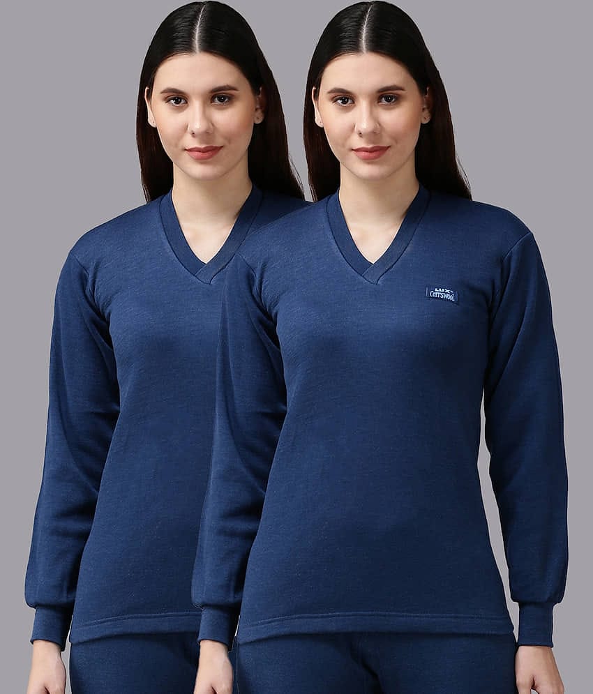 Lux Cottswool Cotton Blend Thermal Tops - Black Pack of 1