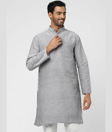 DESHBANDHU DBK - Grey Cotton Men's Regular Kurta ( Pack of 1 )