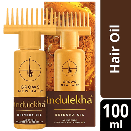 Indulekha Bringha Oil Reduces Hair Fall And Grows New Hair 100% Ayurvedic Oil, 100 Ml Indulekha Bringha Oil Reduces Hair Fall And Grows New Hair 100% Ayurvedic Oil, 100 Ml