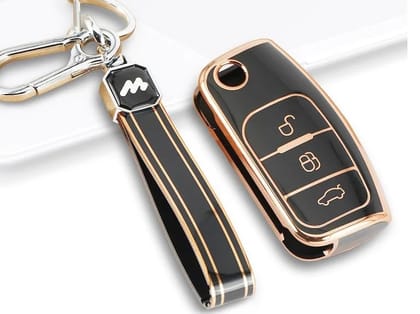 Ecosport, Ford Fiesta, and Figo Flip Key Compatible | Car Accessories | Protects and Decorates Car Key Ecosport, Ford Fiesta, and Figo Flip Key Compatible | Car Accessories | Protects and Decorates Car Key