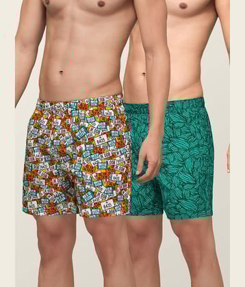 XYXX Pack of 2 Cotton Blend Boxers For Men's ( Multicolor )