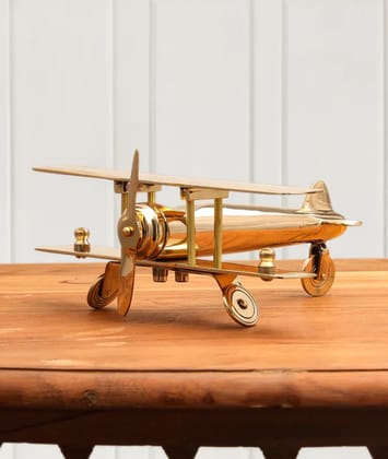 Pure brass miniature aircraft Home dcor and tabletop dcor biplane model kriaarts