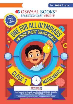 Oswaal One For All Olympiads Previous year paper solved paper Mathematics Class 1 with Complete Olympiads Exams With full papers exam [Paperback] [Oct 30, 2024] Oswaal