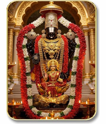 Livin'luxe Lord Venkateswara Balaji MDF Wall Art with Table Top Stand & Hanging Hole
