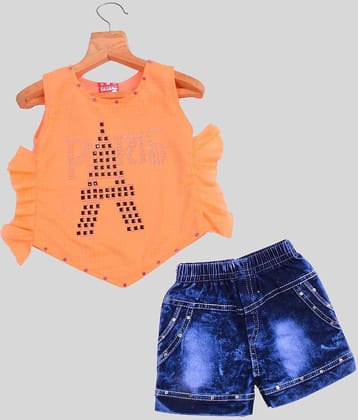 JCT DRESSES Pack of 1 Baby Girls Cotton Blend Top & Shorts ( Multicolor )