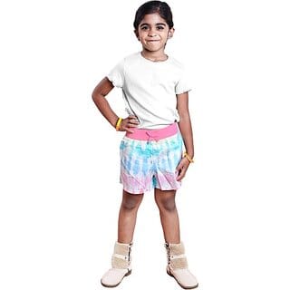 Radprix Girls Solid Pure Cotton T Shirt (White, Pack Of 1)