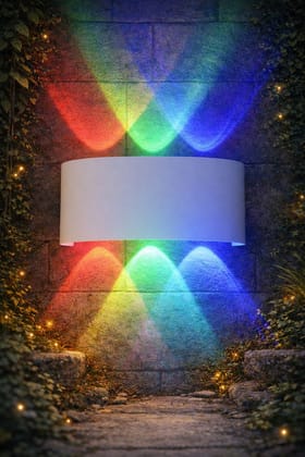 SPARKWORLD 6W RGB Up-Down Aluminum Wall Sconce Shockproof White Indoor LED Light | Colour: Multicolour SPARKWORLD 6W RGB Up-Down Aluminum Wall Sconce Shockproof White Indoor LED Light | Colour: Multicolour