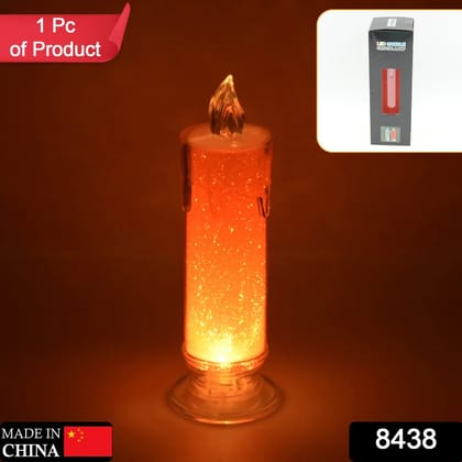 Red LED Flameless Candles Battery Operated Pillar Candles Flickering Realistic Decorative Lamp Votive Transparent Flameless Ornament Tea Party Decorations for Hotel, Scene,Home Decor, Restaurant, Diwali Decoration Candle Crystal Lamp, Diwali (1 Pc)