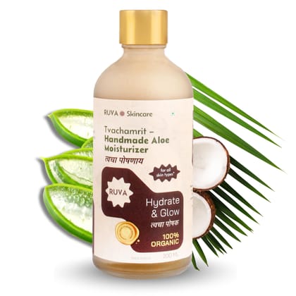 RUVA Signature Handmade Ayurvedic Moisturizer with Fresh Aloe Vera & Cold-Pressed Coconut Oil | Small Batch Crafted, Superior Moisture, Lightweight & Non Greasy | For All Skin Type - Men & Women RUVA Signature Handmade Ayurvedic Moisturizer with Fresh Aloe Vera & Cold-Pressed Coconut Oil | Small Batch Crafted, Superior Moisture, Lightweight & Non Greasy | For All Skin Type - Men & Women