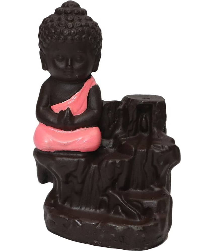 Khushi Enterprises Backflow  Smoke Fountain Resin Buddha Idol 8 x 4 cms Pack of 1