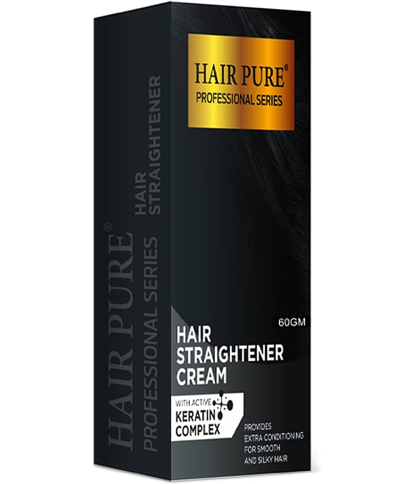 Hair Pure Straightener Cream with Active Keratin Complex , Long-Lasting Silky Straight Hair, 60 ml (Pack of 1)